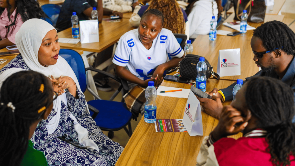 Creators engaging in group discussions at the Twiva x ISA Creator Campus Activation